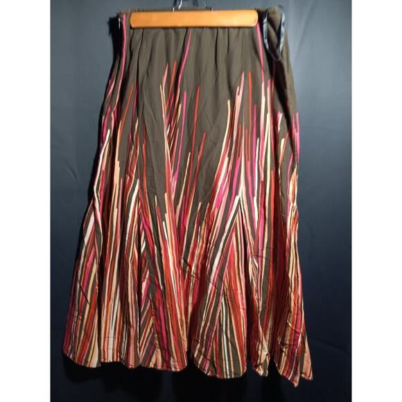 Calvin Klein Dresses & Skirts - Y2K Calvin Klein Maxi Skirt Women 6 Tulip Stripe Brown Pink Long Vintage